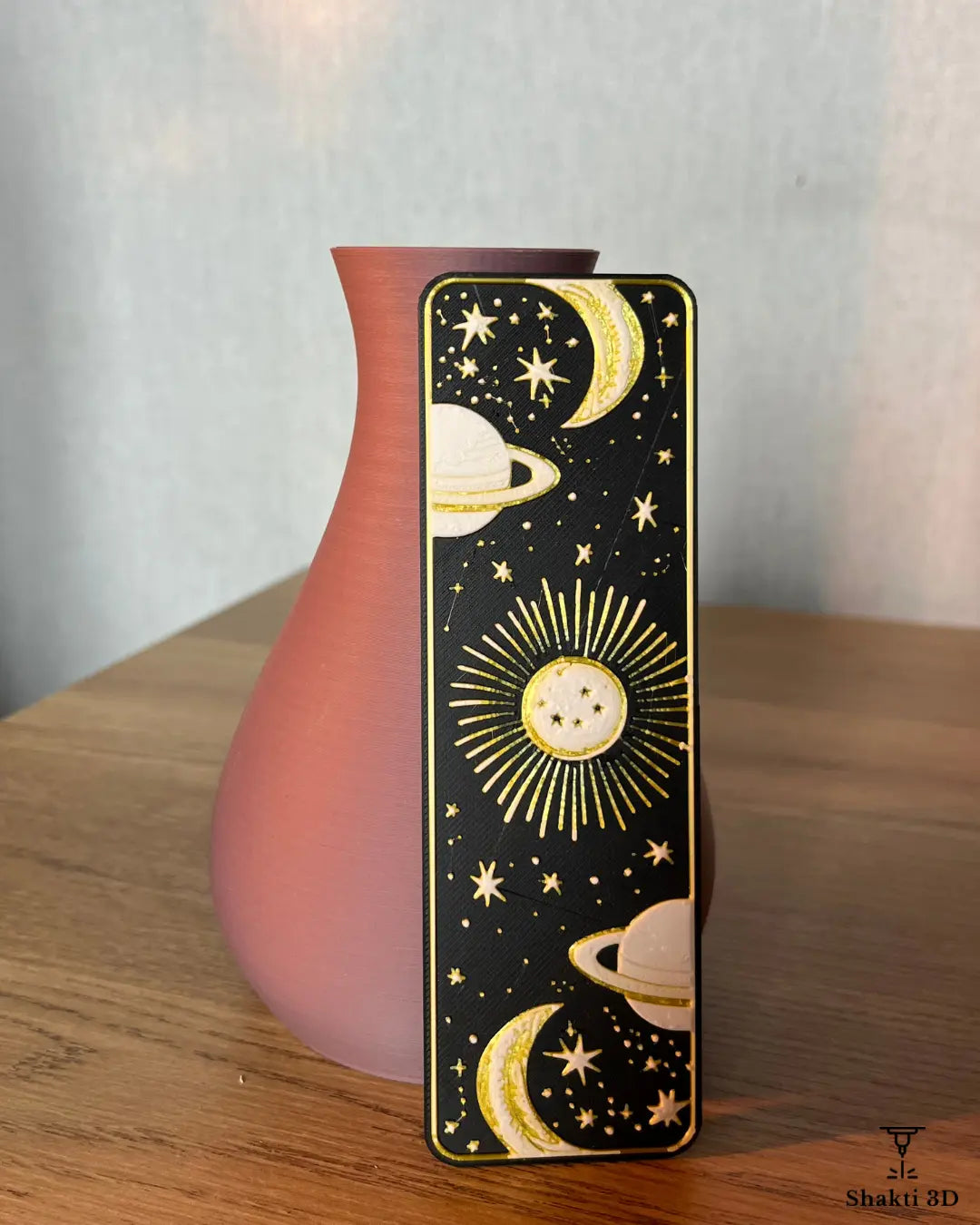 Lot vase moderne & marque-pages célestes SHAKTI 3D