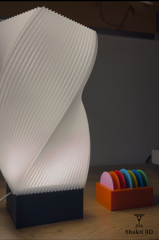 Shakti Light – Lampe design, personnalisable avec filtres de couleur