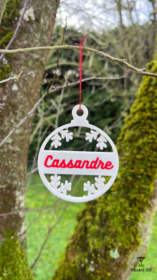 Boule de noël personnalisée avec prénom Shakti 3D