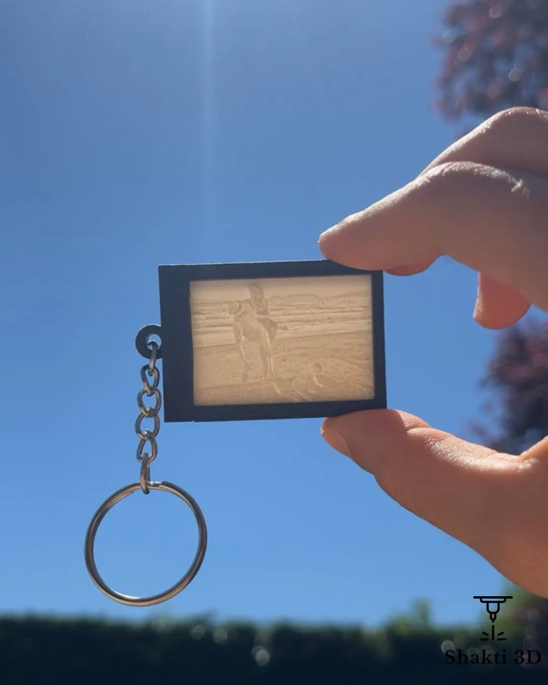Porte-clés photo personnalisé en lithophanie SHAKTI 3D