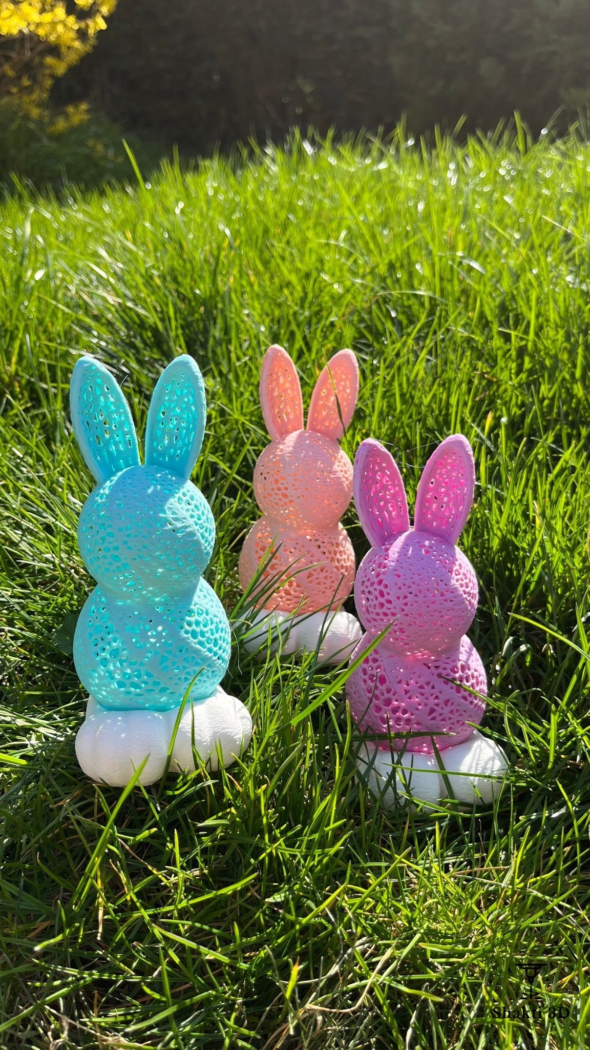 Lapin de Pâques lumineux 15 cm – Couleurs personnalisables avec bougie LED SHAKTI 3D