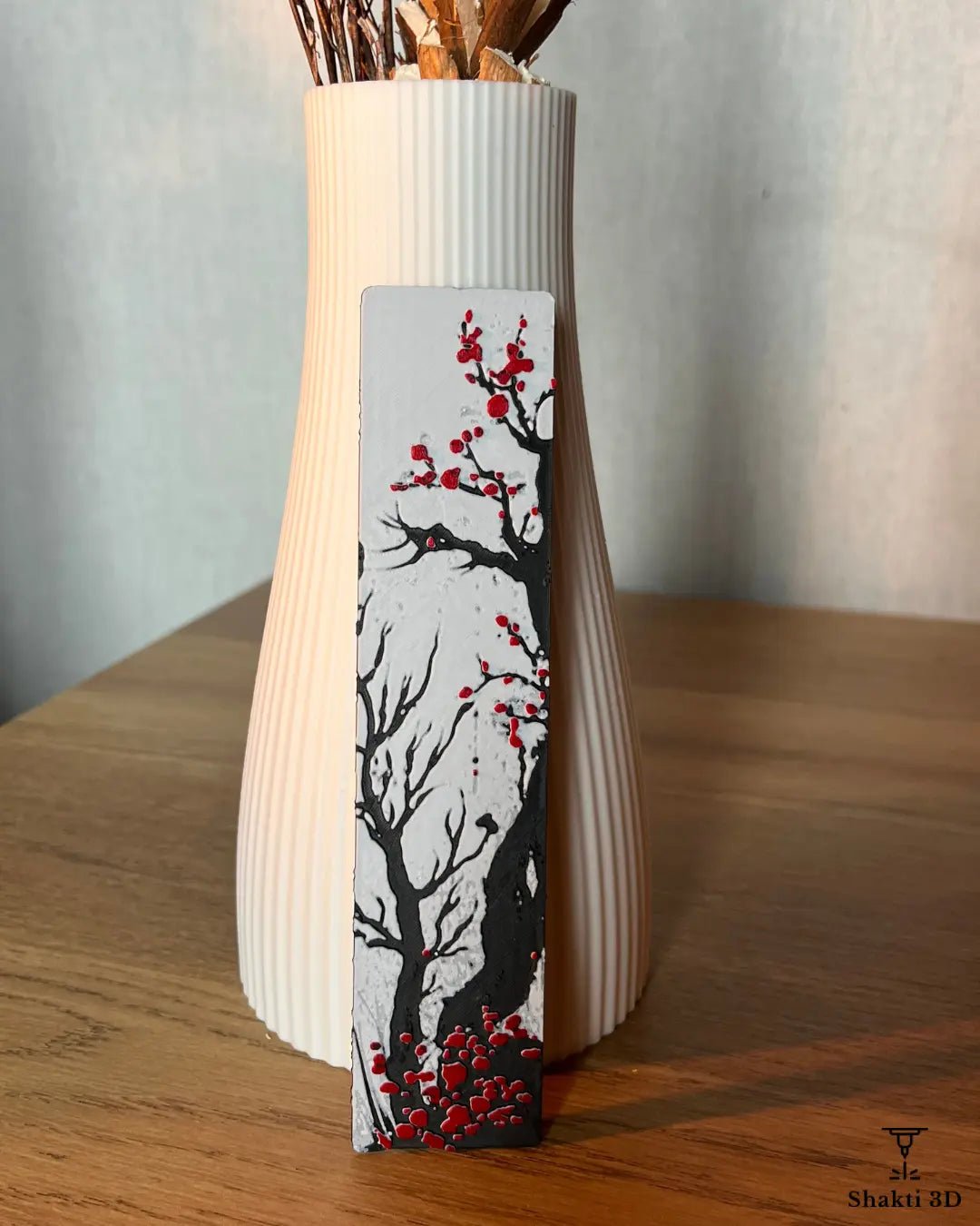 Lot Vase Design & Marque-pages Red Blossom SHAKTI 3D